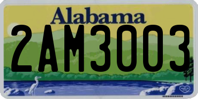 AL license plate 2AM3003