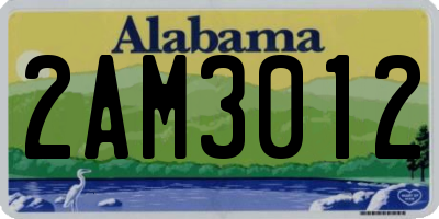 AL license plate 2AM3012
