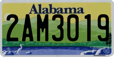 AL license plate 2AM3019