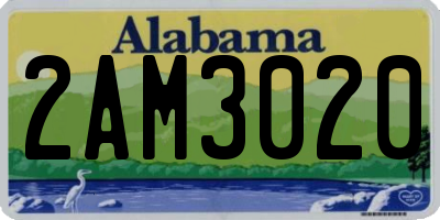 AL license plate 2AM3020