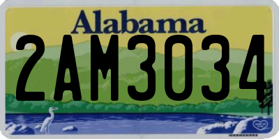 AL license plate 2AM3034