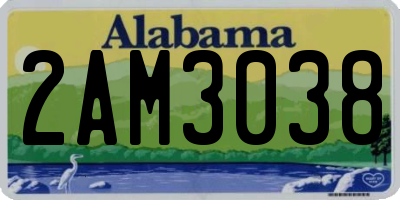 AL license plate 2AM3038