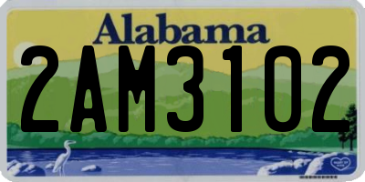 AL license plate 2AM3102