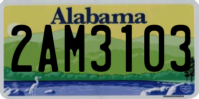 AL license plate 2AM3103