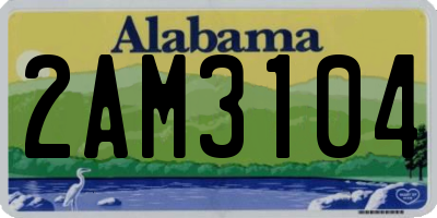 AL license plate 2AM3104