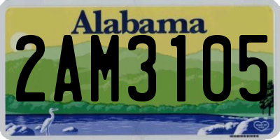 AL license plate 2AM3105