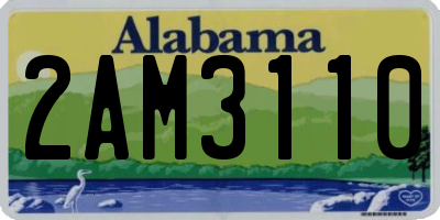 AL license plate 2AM3110