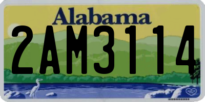 AL license plate 2AM3114