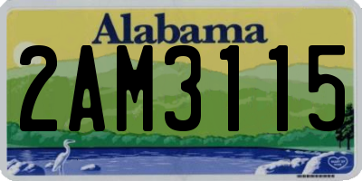 AL license plate 2AM3115