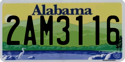 AL license plate 2AM3116