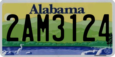 AL license plate 2AM3124