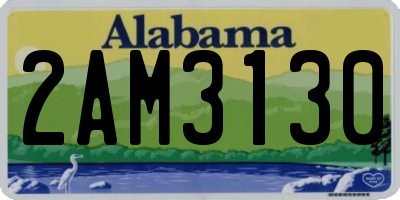 AL license plate 2AM3130