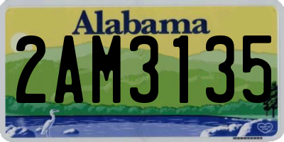 AL license plate 2AM3135