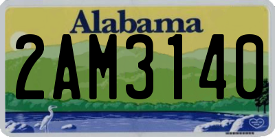 AL license plate 2AM3140