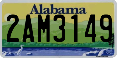 AL license plate 2AM3149