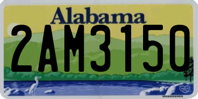 AL license plate 2AM3150