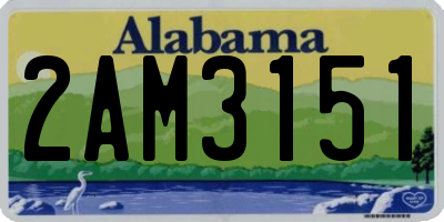 AL license plate 2AM3151