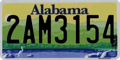 AL license plate 2AM3154