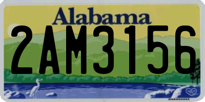 AL license plate 2AM3156