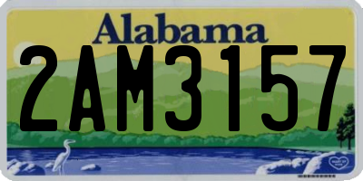 AL license plate 2AM3157