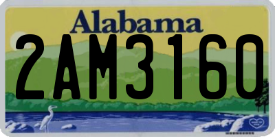 AL license plate 2AM3160