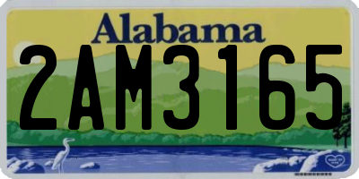 AL license plate 2AM3165