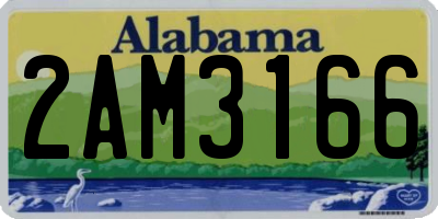 AL license plate 2AM3166