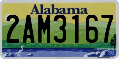 AL license plate 2AM3167