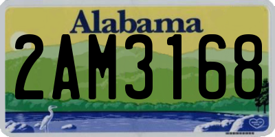 AL license plate 2AM3168