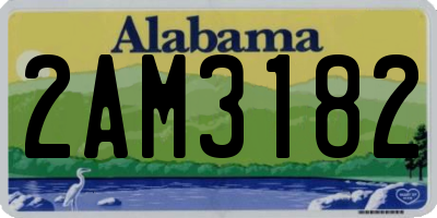 AL license plate 2AM3182