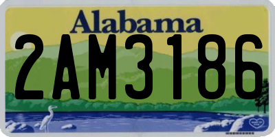 AL license plate 2AM3186