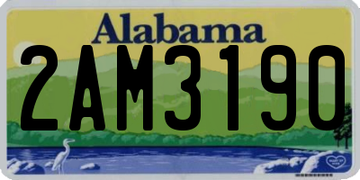 AL license plate 2AM3190