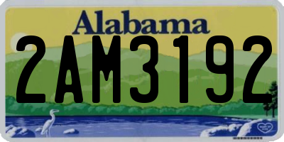 AL license plate 2AM3192