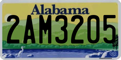 AL license plate 2AM3205