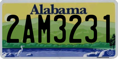 AL license plate 2AM3231