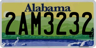 AL license plate 2AM3232