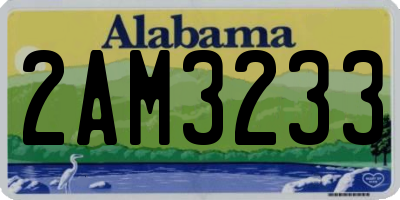 AL license plate 2AM3233