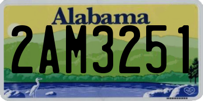 AL license plate 2AM3251
