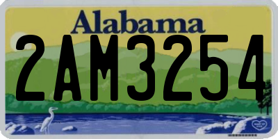 AL license plate 2AM3254