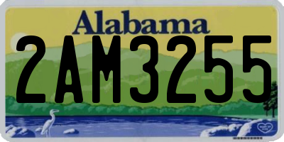 AL license plate 2AM3255