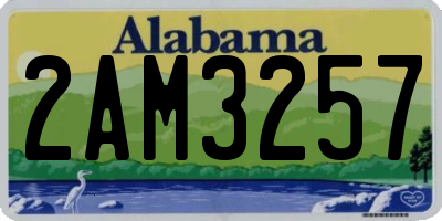AL license plate 2AM3257
