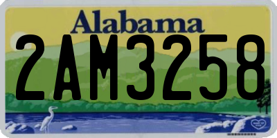 AL license plate 2AM3258