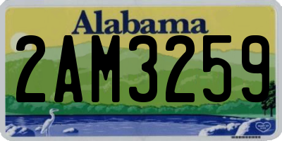 AL license plate 2AM3259