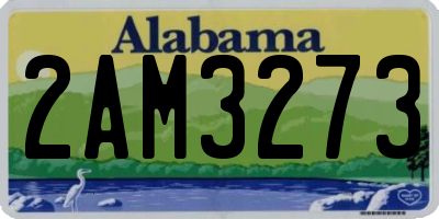 AL license plate 2AM3273