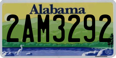 AL license plate 2AM3292