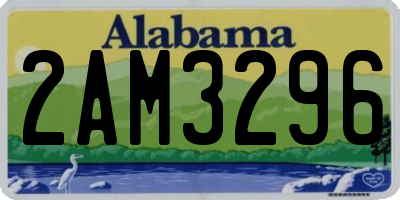 AL license plate 2AM3296