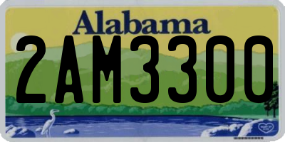 AL license plate 2AM3300