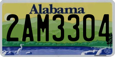 AL license plate 2AM3304