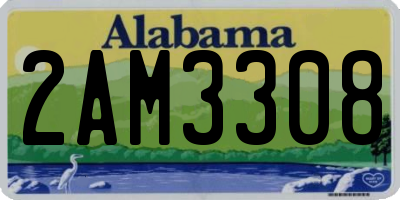AL license plate 2AM3308