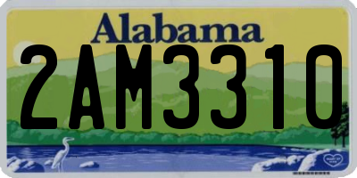 AL license plate 2AM3310